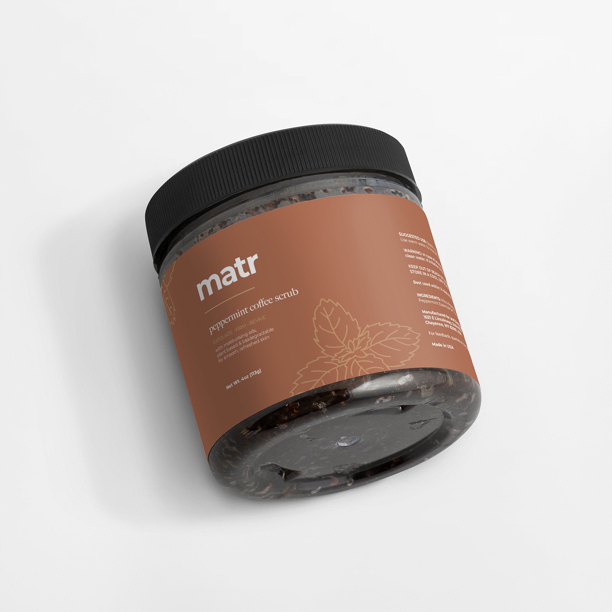 Peppermint Coffee Body Scrub for Cellulite & Skin Firmness