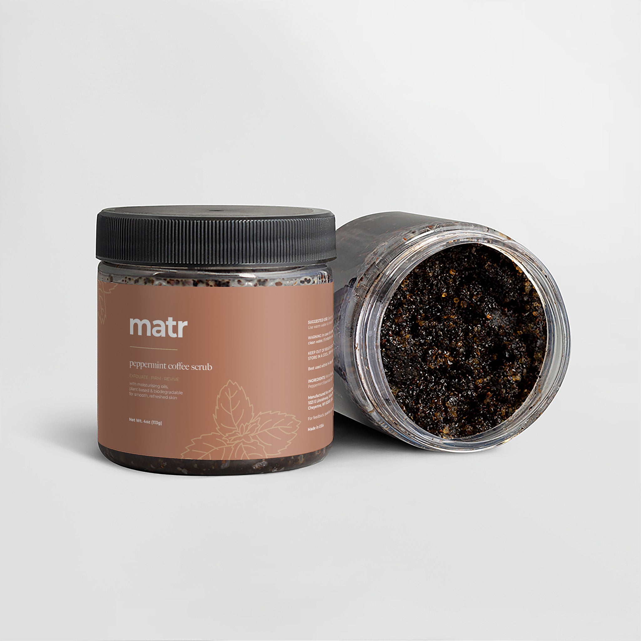 Peppermint Coffee Body Scrub for Cellulite & Skin Firmness