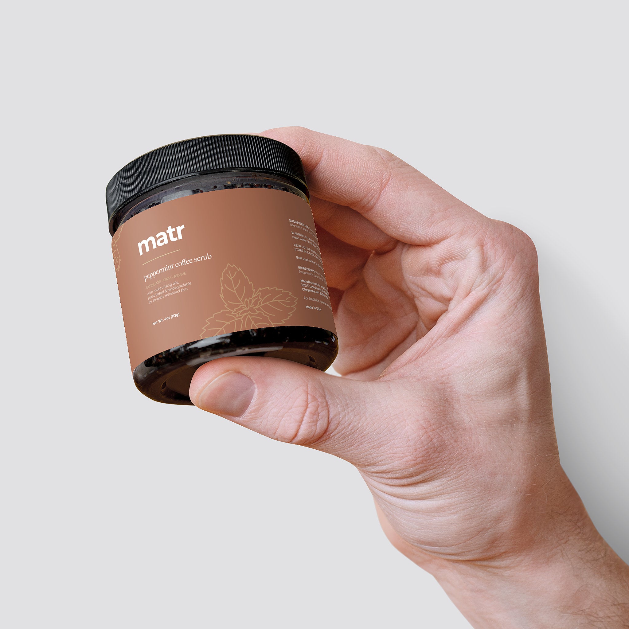 Peppermint Coffee Body Scrub for Cellulite & Skin Firmness